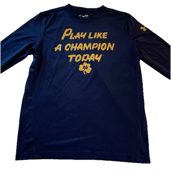 Under Armour Long Sleeve Notre Dame Fighting Irish Play Like A Champion Today S - Picture 2 of 9